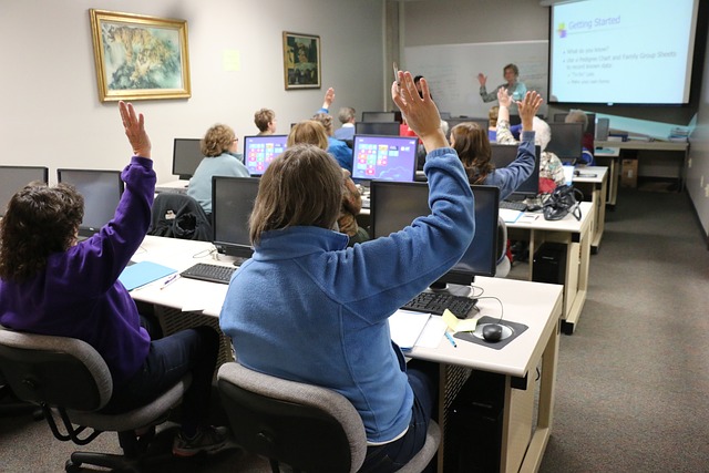 classroom, computer, technology